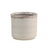 Latté keramický obal na květináč s jemnými proužky a praskáním - Ø 15*14cm