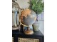 Černo-hnědý dekorativní glóbus na dřevěném podstavci Globe- 22*22*37 cm