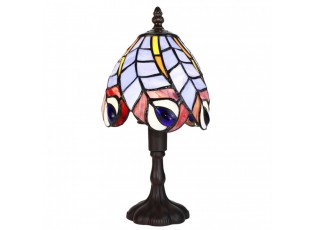 Barevná stolní lampa Tiffany Eby - Ø 15*32 cm E14/max 1*25W