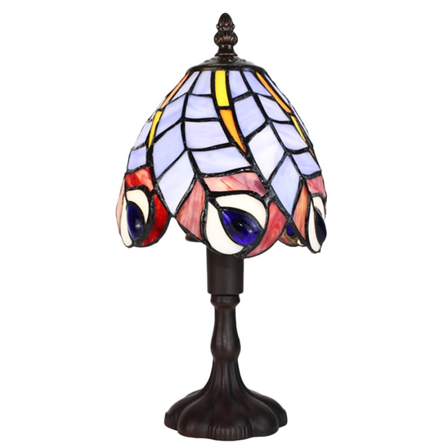 Barevná stolní lampa Tiffany Eby - Ø 15*32 cm E14/max 1*25W 5LL-6272