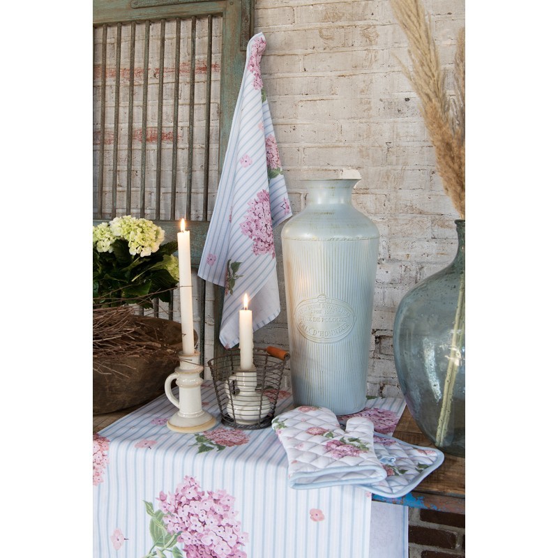 Bavlněný běhoun s květy hortenzie Vintage Grace - 50*160cm