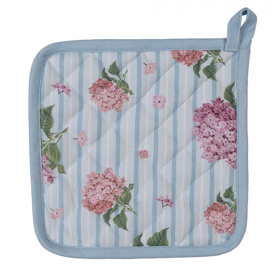 Bavlněná chňapka / podložka s květy hortenzie Vintage Grace - 20*20cm
