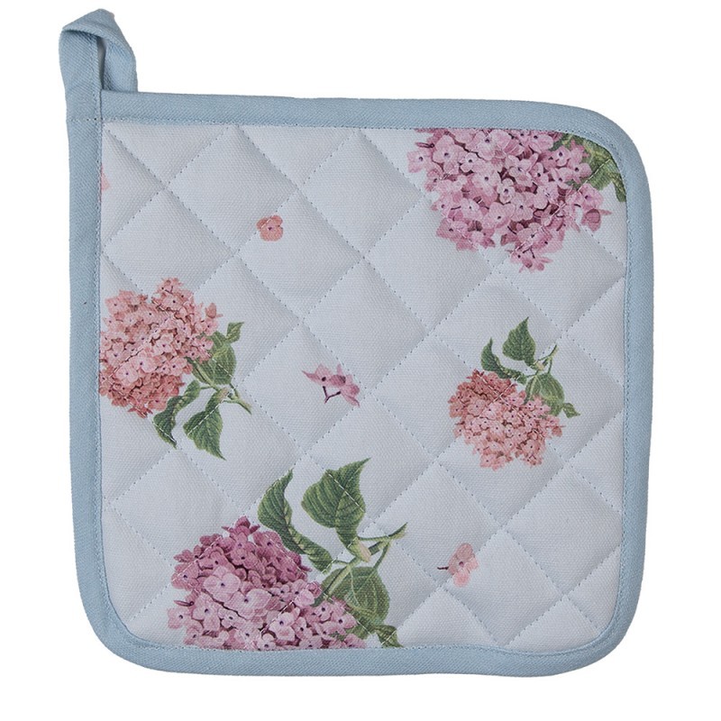 Bavlněná chňapka / podložka s květy hortenzie Vintage Grace - 20*20cm