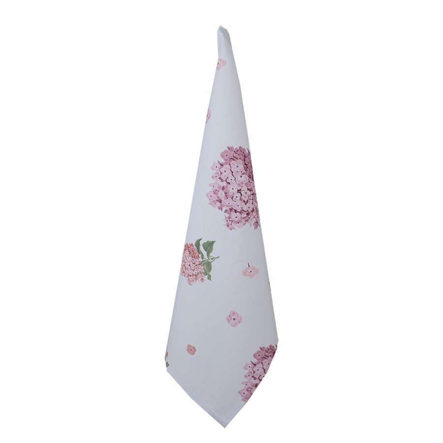 Bavlněná utěrka s květy hortenzie Vintage Grace II - 50*70 cm