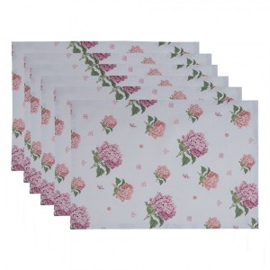 6ks bavlněné prostírání s květy hortenzie Vintage Grace - 48*33cm