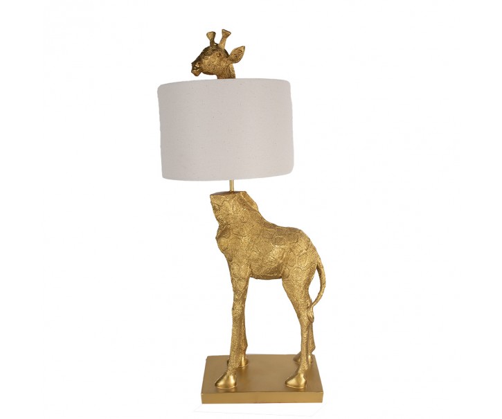 Zlatá stolní lampa se žirafou Giraffe - 39x30x85 cm