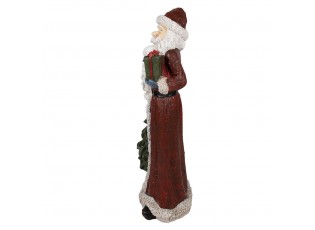 Vánoční dekorace socha Santa se stromkem a dárkem - 45*33*104 cm