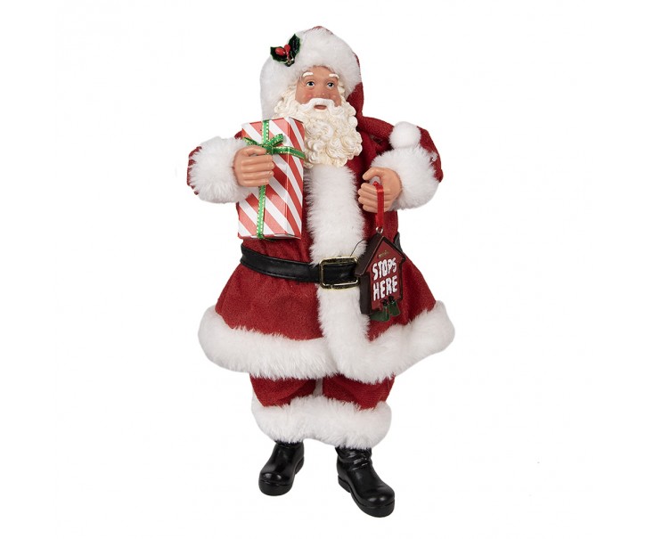 Vánoční dekorace Santa Claus s dárkem - 16*8*28 cm