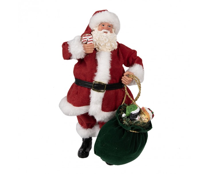 Vánoční dekorace Santa Claus s pytlem dárků - 16*8*28 cm