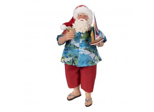 Vánoční dekorace Santa v košili a žabkách - 16*8*28 cm