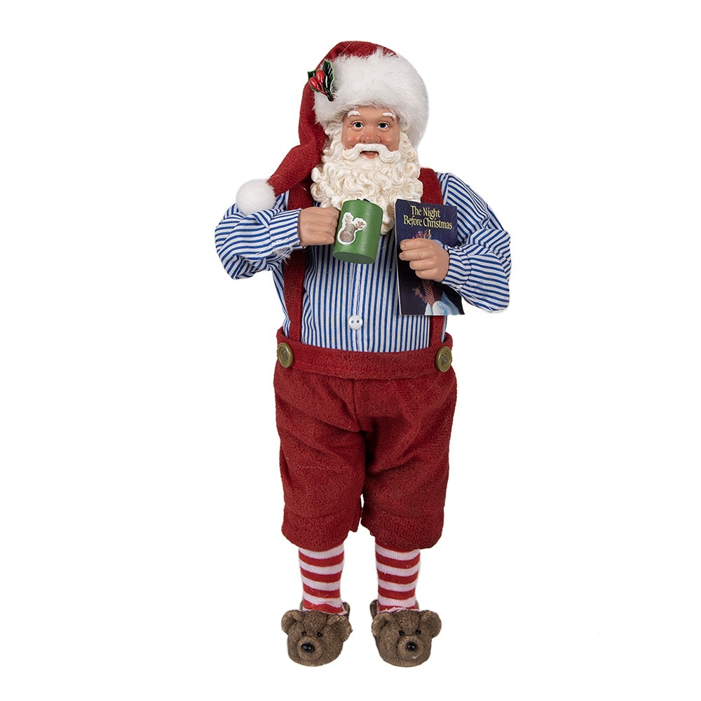 Vánoční dekorace Santa Claus v papučích - 16*8*28 cm Clayre & Eef