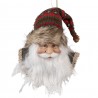 Závěsná dekorace hlava Santa s barevnou čepicí - 10*9*28 cmBarva: multiMateriál: Textil, plastHmotnost: 0,05 kg