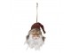 Závěsná dekorace hlava Santa s barevnou čepicí - 10*9*28 cm