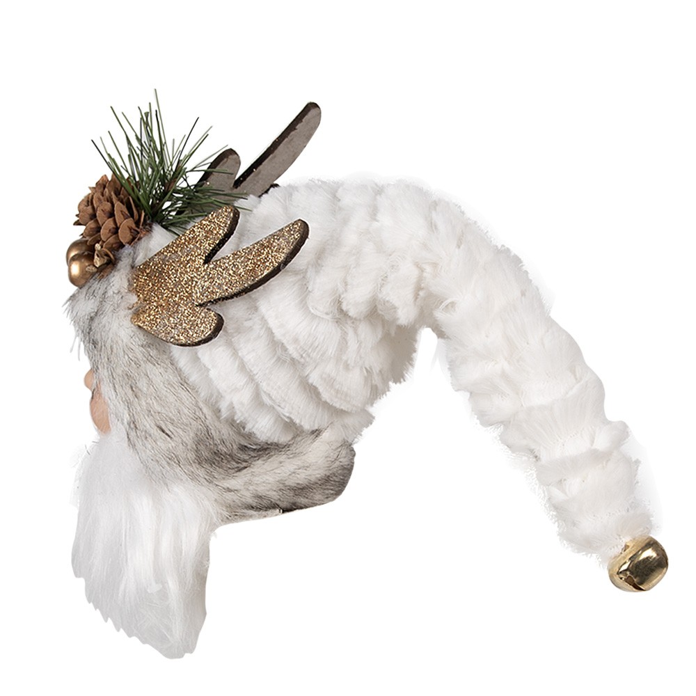 Závěsná dekorace hlava Santa s bílou čepicí - 10*9*28 cm