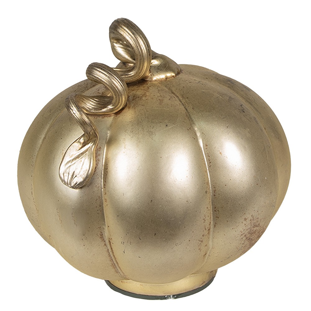 Zlatá antik skleněná dekorace dýně Pumpkin - Ø 21*22 cm Clayre & Eef