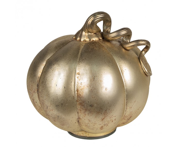 Zlatá antik skleněná dekorace dýně Pumpkin - Ø 15*15 cm