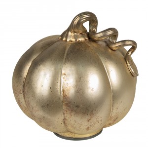 Zlatá antik skleněná dekorace dýně Pumpkin - Ø 15*15 cm