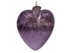 Fialová vánoční skleněná ozdoba srdce Violla - 10*3*9 cm