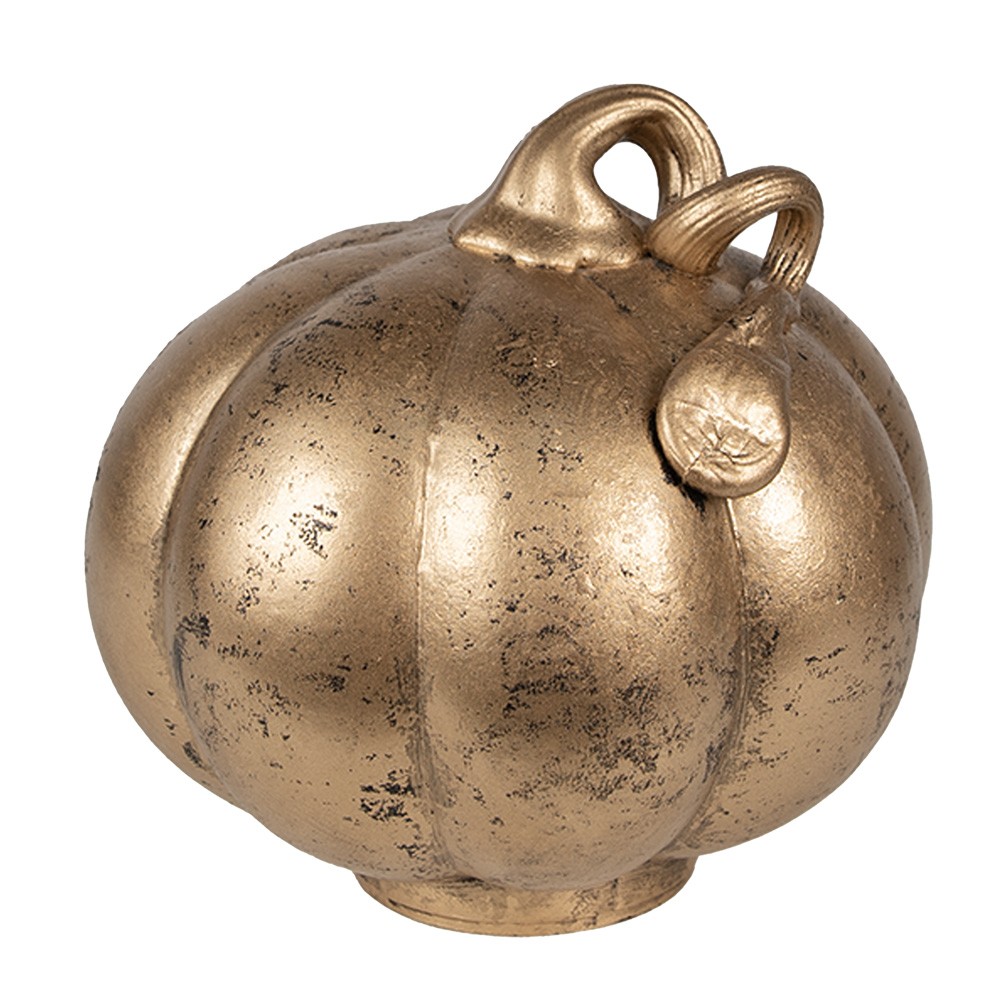 Měděná antik skleněná dekorace dýně Pumpkin - Ø 15*15 cm