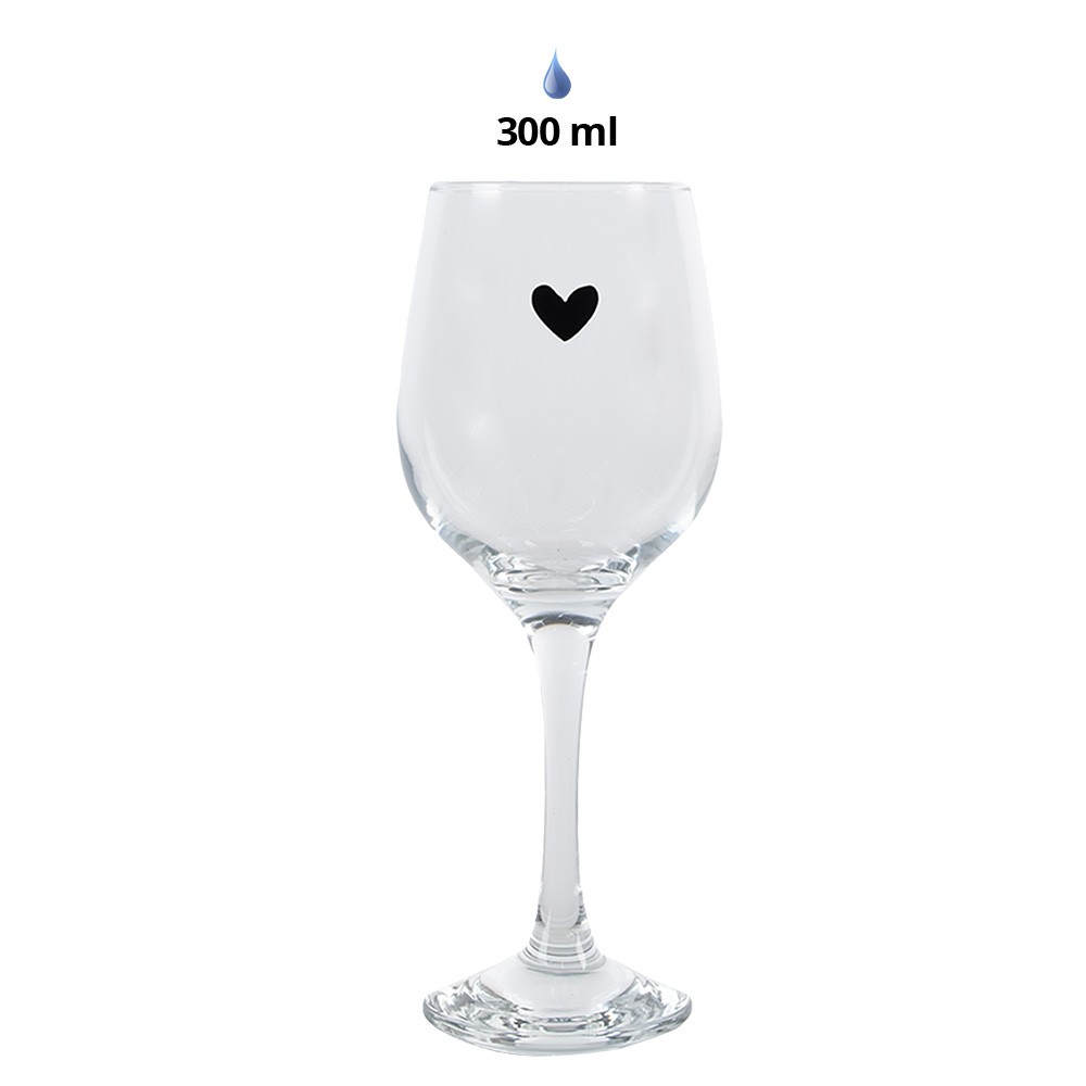 Sklenice na víno se srdíčkem - Ø 7*21 cm / 300 ml