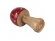 Červeno-hnědá dřevěná dekorace muchomůrka Mushroom L - Ø 8*16 cm