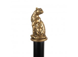 Zlato-černý antik držák na kuchyňské utěrky Panther - Ø 16*41 cm