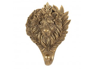 Zlatý antik nástěnný dekorativní háček hlava Lev - 13*5*18 cm