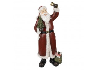 Dekorace Santa se zvonečkem a stromkem - 22*15*51 cm