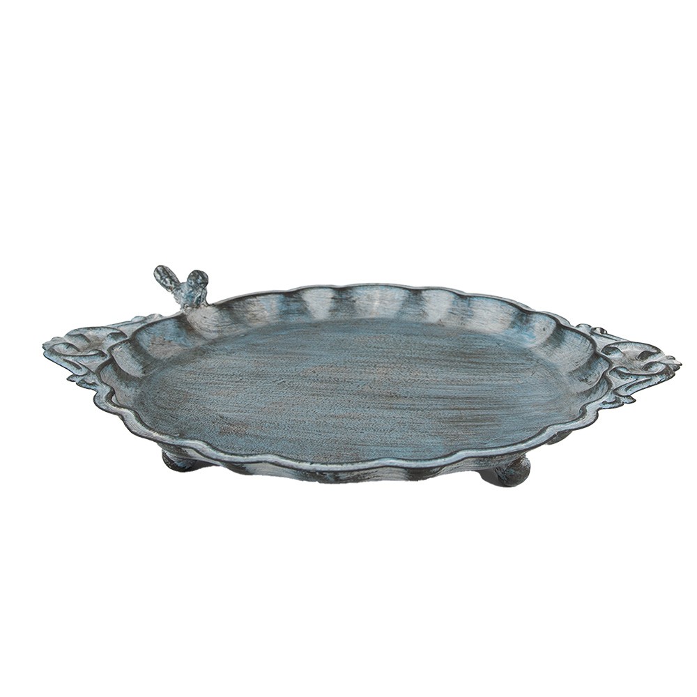 Modré plechové dekorační krmítko pro ptáčky House Blue - 37*29*5 cm