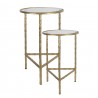 2ks zlatý antik odkládací stolek Piotte - Ø 35*55 / Ø 30*45 cm Barva: zlatá antikMateriál: kov/ skloHmotnost: 1,248 kg