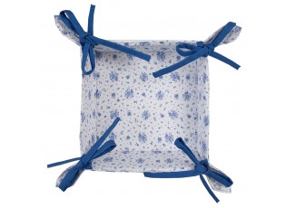 Bavlněný košík s modrými růžičkami Blue Rose Blooming - 35*35*8 cm