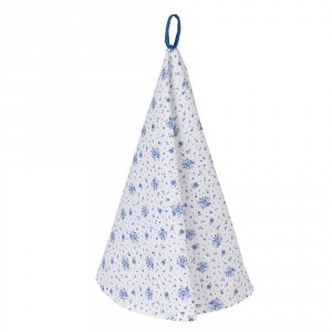 Bavlněná utěrka s modrými růžičkami Blue Rose Blooming - Ø 80 cm