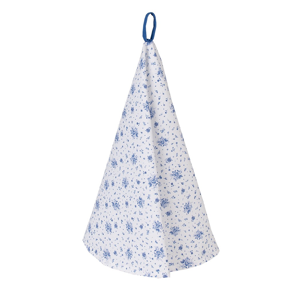Bavlněná utěrka s modrými růžičkami Blue Rose Blooming - Ø 80 cm