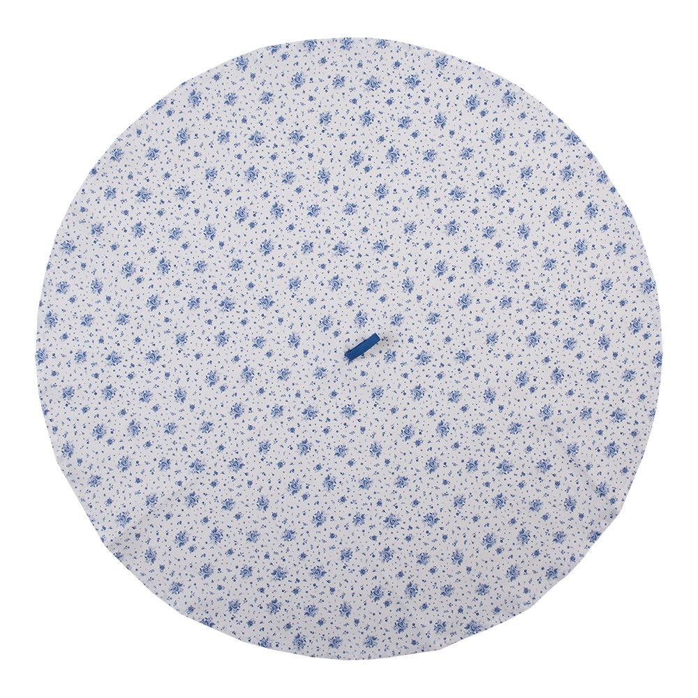 Bavlněná utěrka s modrými růžičkami Blue Rose Blooming - Ø 80 cm