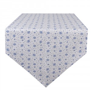 Bavlněný běhoun s modrými růžičkami Blue Rose Blooming - 50*160 cm