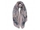 Šedý khaki dámský šátek se vzorem - 90*180 cm