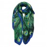 Modro-zelený dámský šátek s pavími pery - 90*180 cm Barva: zelená, modráMateriál: SynthetischHmotnost: 0,111 kg