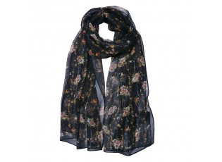 Černý dámský šátek s květy Women Print - 50*160 cm
