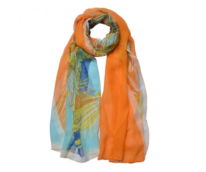 Barevný dámský šátek s motivem- 50*160 cm