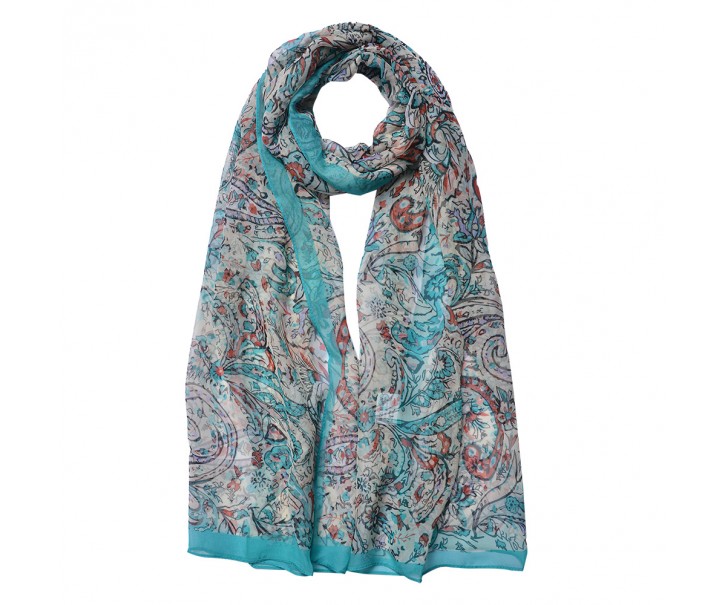 Barevný dámský šátek se vzorem - 50*160 cm