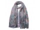 Šedý dámský šátek s lučními květy - 50*160 cm