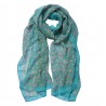 Tyrkysový dámský šátek s jemnými květy růží - 50*160 cm Barva: tyrkysováMateriál: polyesterHmotnost: 0,088 kg