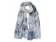 Šedý dámský šátek s květy Women Print Grey - 50*160 cm