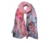 Růžový dámský šátek s potiskem květů Women Print Pink - 50*160 cm
