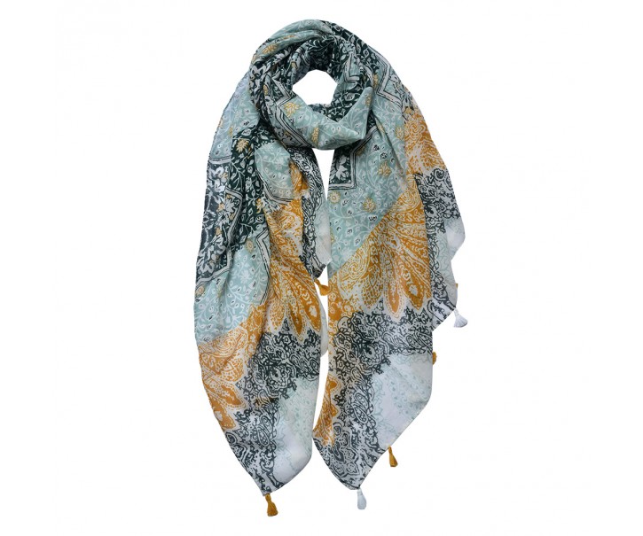 Barevný dámský šátek se vzorem - 90x180 cm