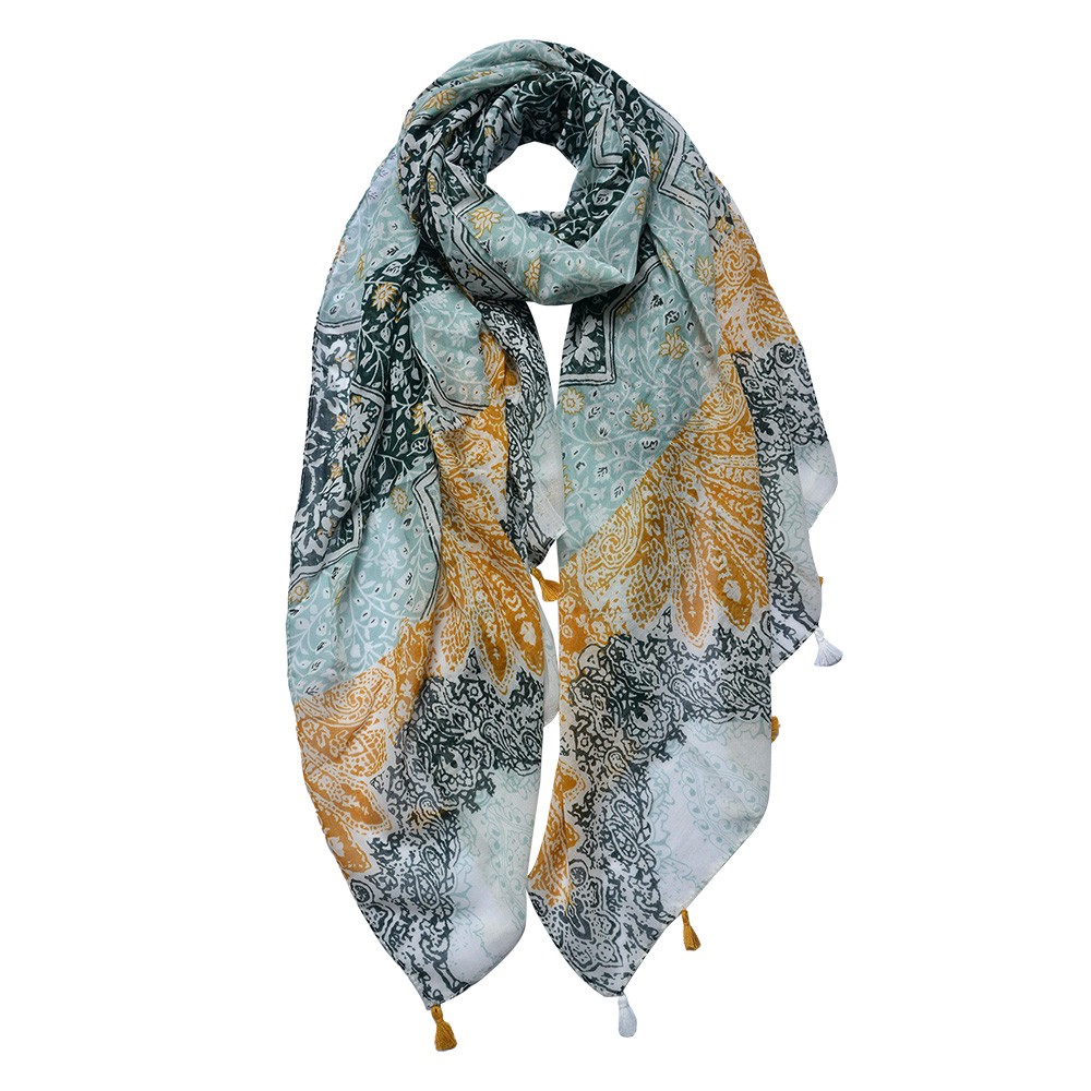 Barevný dámský šátek se vzorem - 90x180 cm Clayre & Eef