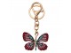 Přívěsek na klíče/ kabelku zlato-růžový motýl s kamínky - 5*4/12cm