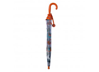 Průhledný dětský deštník s duhami a oranžovou rukojetí a okrajem - Ø 50 cm