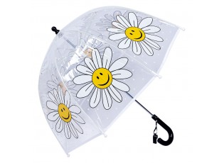 Průhledný dětský deštník se smajlíkovými kopretinkami - Ø 50 cm