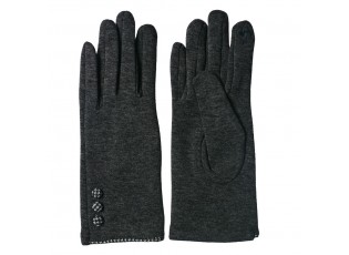 Šedé zimní rukavice s knoflíky - 8*24 cm